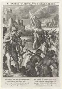 Sankt Johannes av Capistrano leder de kristna styrkorna under belägringen av Belgrad 1615 av Johann Matthias Kager