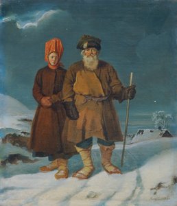 Ryskt bondepar av Johann Matthias Ranftl