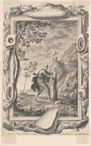 Studie för Jacob Pours Oil on the Stone på Bethel, Plate 87, Physica Sacra