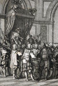 Representation av William I (eller William II, greve av Holland) (1227-1256) 1255 (greve Willem II av Holland beviljar privilegier) Gravyr av Johann Michael Mettenleiter (1765-1853) 1800 privat samling
