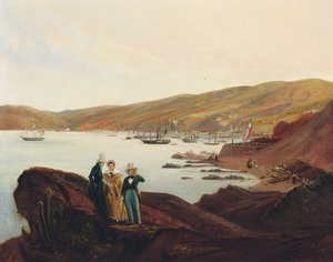 El Membrillo Beach, nära Valparaiso, 1844