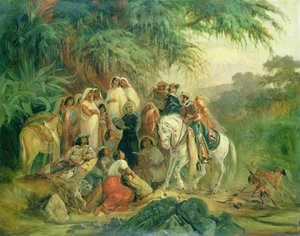 Folkscen i Pico de Orizaba, Mexiko av Johann Moritz Rugendas