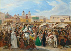 Självständighetsmarknaden, Lima, av Johann Moritz Rugendas