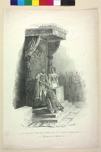 En stund före kröningen av kung Ferdinand V. i Bratislava den 28 september. september 1830 (litografi)
