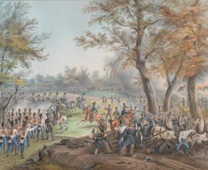 Slaget vid Zalesie nära Biala Podlaska i oktober 1812, ca 1912.
