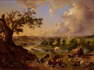 Utsikt över Moskva från Sparrow Hills, 1837