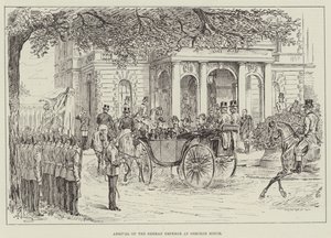 Den tyska kejsarens ankomst till Osborne House av Johann Nepomuk Schonberg