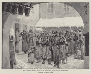 Hungersnöden i Ryssland, polisen i St Petersburg ger billetter för logi av Johann Nepomuk Schonberg