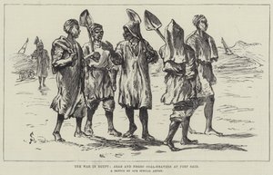 Kriget i Egypten, arabiskt och bakåt Kolgruvor i Port Said av Johann Nepomuk Schonberg