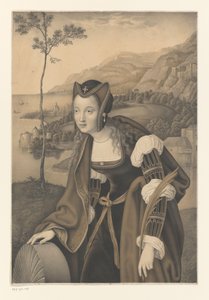 Sankta Christina med kvarnsten i ett landskap Verk ur samlingen av bröderna Boisserée (serietitel) Galerie des Frères Boisserée (serietitel)