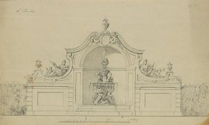 Fontän i persikoträdgården i Upper Belvedere av Johann Peter Krafft