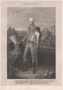 Tysk-romerske kejsaren Franciskus II (gravyr) av Johann Peter Krafft