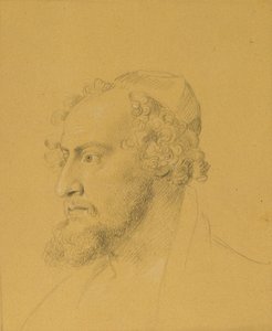 Huvudstudie av en skäggig man av Johann Peter Krafft