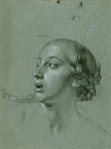 Huvudstudie för "Arindal och Daura" av Johann Peter Krafft