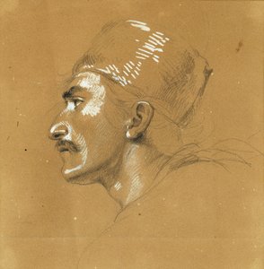 Porträttstudie om "Nikolaus Zrinys misslyckande framför Szigeth-fästningen" av Johann Peter Krafft