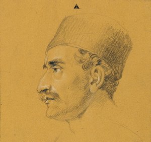 Porträttstudie om "Nikolaus Zrinys misslyckande framför Szigeth-fästningen" av Johann Peter Krafft