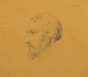 Studie av en skäggig man av Johann Peter Krafft