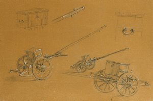 Studie för kanoner, armétillbehör av Johann Peter Krafft