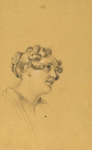 Kvinnoporträttstudie för "det kejserliga parets utträde efter en allvarlig sjukdom av kejsar Franz I." av Johann Peter Krafft