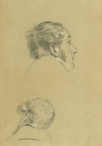 Två huvudstudier för "kejsar Franzens återkomst från Pressburg" av Johann Peter Krafft