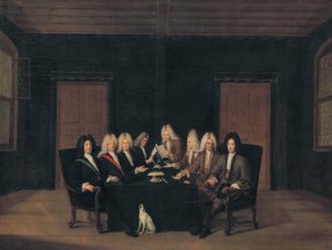Franska:  Les emissaires au traité de Bade en septembre 1714 Sändebuden vid fredskongressen i Baden den 7 september 1714
