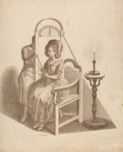 Konstnär som ritar en kvinnas siluett av Johann Rudolph Schellenberg