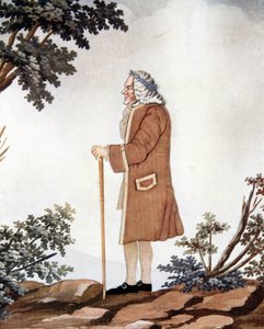 Porträtt av Voltaire, fransk författare (1694-1778) - i "" Gouache och silke"" tillskriven Johann Huber av Genève av Johann Rudolph the Elder (attr.to) Huber