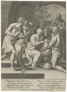 Dyrkan av herdar i en nisch av Johann Sadeler (I)