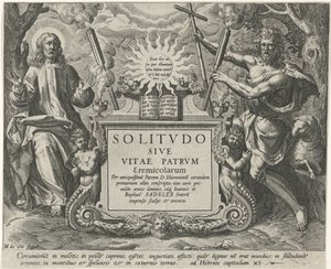 Christ och Johannes de Doper Mannelijke kluizenaars (serietitel) Solitude or the Life of the Eremit Fathers (serietitel) Solitvdo Sive Vitae Patrvm Eremicolarum (serietitel på objekt) av Johann Sadeler (I)