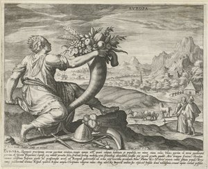 Europa Evropa (titel på objekt) De fyra kontinenterna (serietitel) av Johann Sadeler (I)