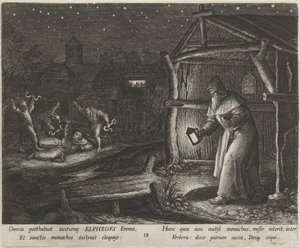 Saint Alphegus of Canterbury som eremit Eremiternas dygdiga liv (serietitel) Trophaeum vitae solitariae (serietitel) av Johann Sadeler (I)