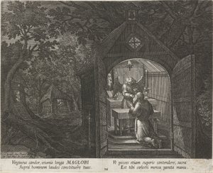 Saint Maglor som eremit Eremiter (serietitel) Oraculum Anachoreticum (serietitel) av Johann Sadeler (I)