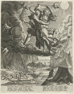 nordanvind Septentrio (titel på objekt) De fyra vindarna (serietitel) av Johann Sadeler (I)