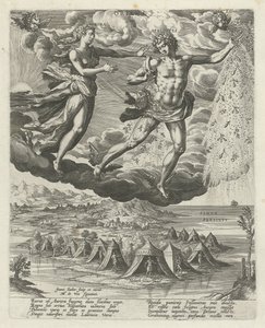 ostlig vind Oriens (titel på objekt) De fyra vindarna (serietitel) av Johann Sadeler (I)