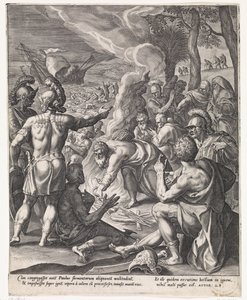 Paul på Malta Scener ur aposteln Paulus liv (serietitel) av Johann Sadeler (I)