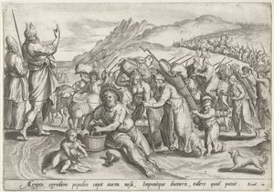 Exodus från Egypten Historia om Moses före uttåget (serietitel) Historia plagarum in Aegijpto (serietitel) av Johann Sadeler (I)
