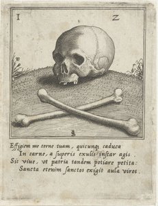 Vanitas Avbildning med en skalle och två ben