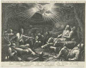 Bebådelse till herdarna av Johann Sadeler (I)