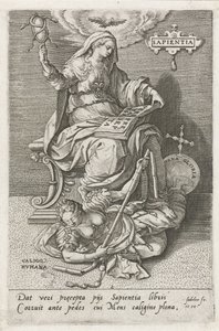 Visdom (Sapientia) övervinner mänsklig förvirring (Caligo Humana) Sapientia (titel på objekt) Dygder övervinner laster (serietitel)
