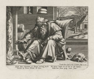 Vinter Hyems (titel på objekt) The Four Seasons (serietitel) av Johann Sadeler (I)