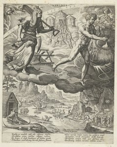 sydlig vind Meridies (titel på objekt) De fyra vindarna (serietitel) av Johann Sadeler (I)