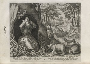 Blasius, pl. 8 av 30 ur serien Sylvae Sacrae (Eremiter i landskap)
