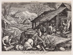 Vintern - Hyems (De fyra årstiderna) av Johann Sadeler I