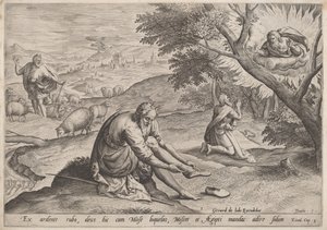 Gud som visar sig för Moses, 1585.