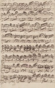 Allegro (solo) från den första versionen av Sonat nr 6 i G-dur för violin och cembalo obbligato. 1725 av Johann Sebastian Bach