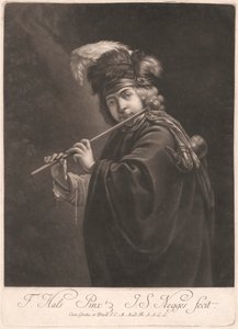 Pojke som spelar en flöjt av Johann Simon Negges