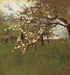 Blossoming Apple Tree (olja på duk) av Johann Sperl