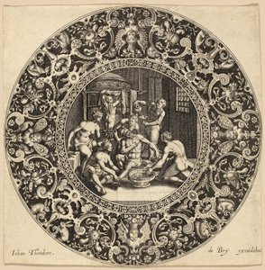 Sardanapalus bad av Johann Theodor de Bry