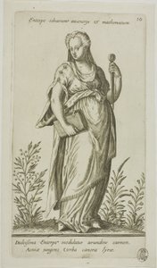Euterpe, Muse of Music, tallrik 10 från Parnassus Biceps av Johann Theodor de Bry