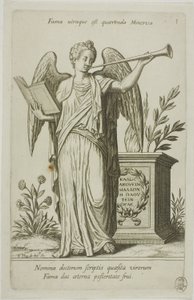 Fame, tallrik 1 från Parnassus Biceps av Johann Theodor de Bry
